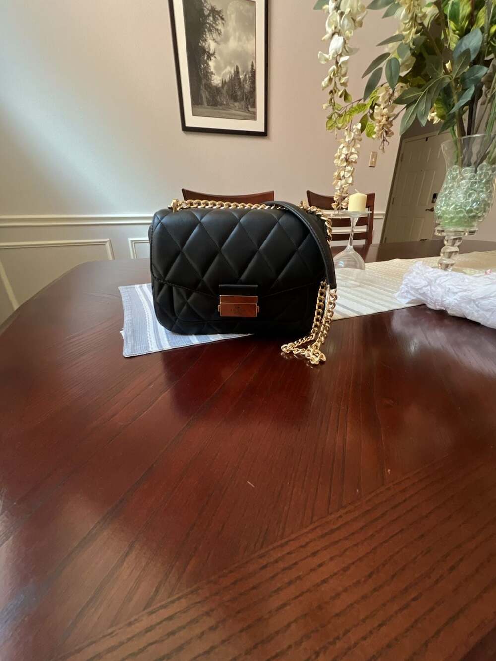 Kate Spade Black Quilted Leather Chain Shoulder Bag / Doesn’t come with dust bag